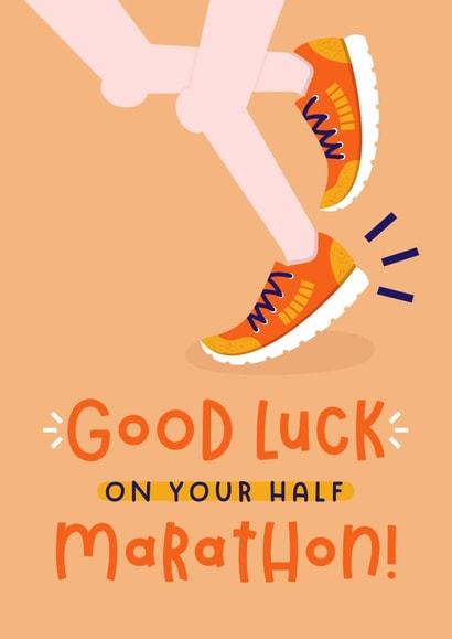 Good Luck Half Marathon Card - Running 13.1 miles - First Half Marathon created by Joanne Hawker