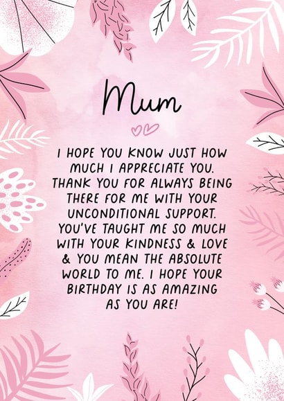 Heartfelt Birthday Card - For Mum - Sweet Sentimental created by Evie Garnett Designs