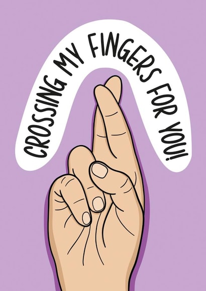 Crossing Fingers Card - Cute Good Luck Card created by TeePee Creations