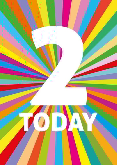 Colourful 2nd Birthday Card - 2 Today created by size3art