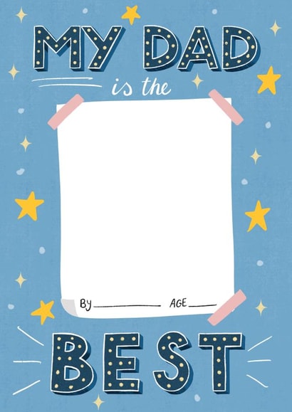 Heartfelt Father's Day Card - My Dad is the Best - Draw On Yourself created by Silky Rose Design