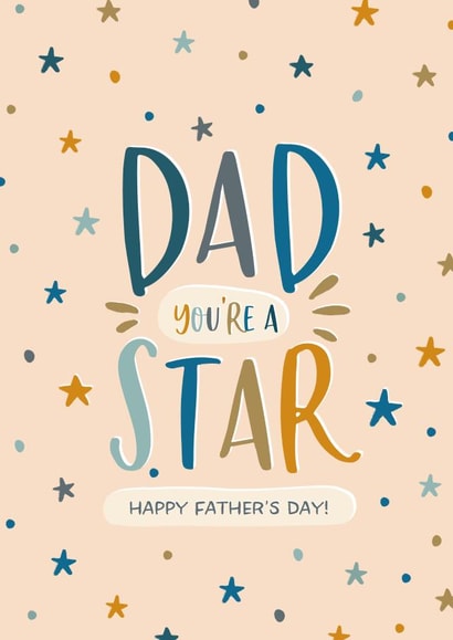 Cute Father's Day card - Dad - You're a Star! created by The Pattern Press