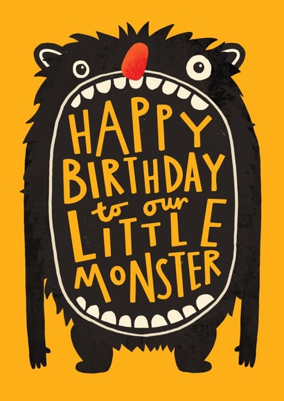 Cute Birthday Card - Little Monster created by AbiGoLucky