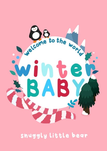 Cute New Baby Card - Winter Baby created by Sophie Larsson