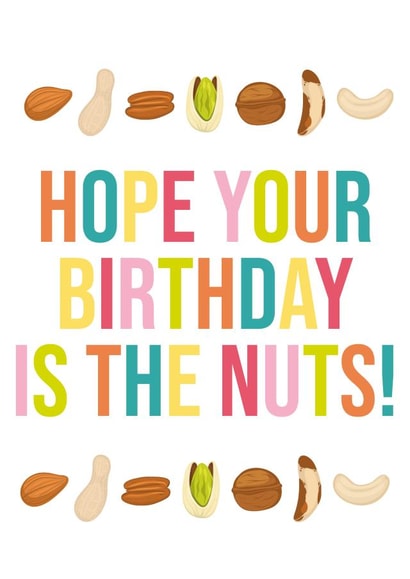 Funny Birthday Card For Friends - Hop Your Birthday Is The Nuts created by Kiss My Card