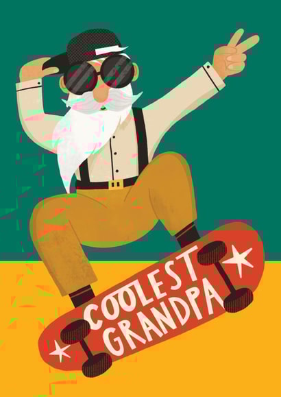 Funny Father's Day/Birthday Card - Coolest Grandpa created by AbiGoLucky