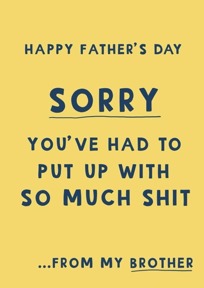 Cheeky Father’s Day Card - Put Up With So Much Shit - From Daughter created by Giddy Kipper