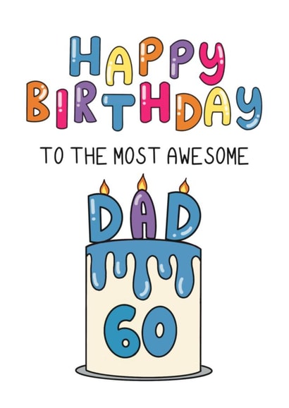 Classic Birthday Card - For Dad - 60th created by Schnauzer Scribbles