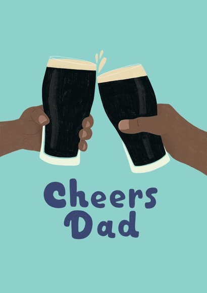 Classic Father's Day Card - Cheers Dad - A Guinness Toast created by Hollie McManus Illustration
