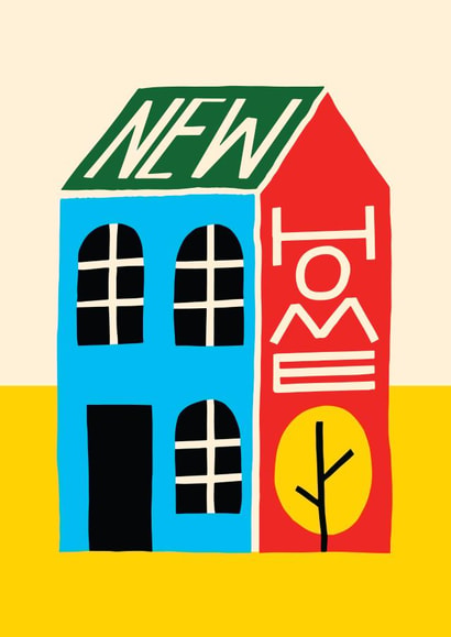 Arty New Home Card - Bright and Colourful created by AbiGoLucky