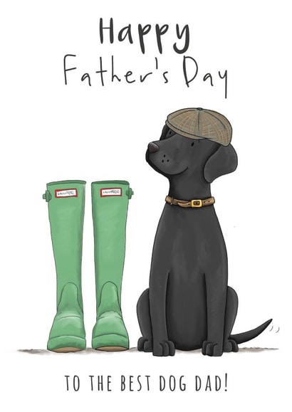 Cute Father's Day Card - Black Labrador - Best Dog Dad created by Lucy Driver