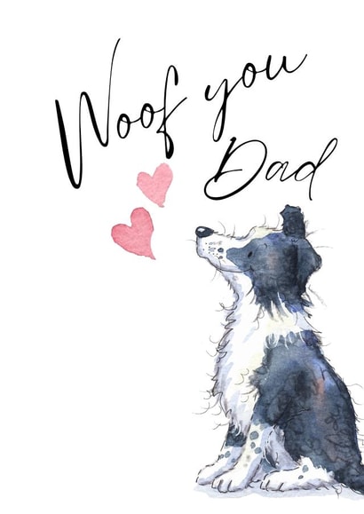 Cute Father's Day Card - From The Dog - Border Collie created by Kate Garrett