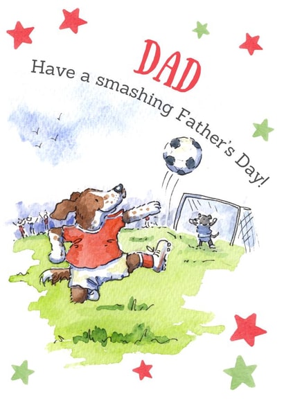 Cute Father's Day Card - Football Dog created by Kate Garrett