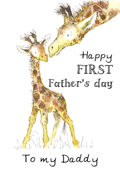 Cute Father's day Card - Baby Giraffe - First Fathers Day created by Kate Garrett