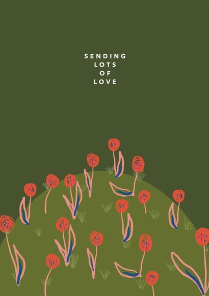 Pretty Thinking Of You Card - Sending Lots Of Love - Floral created by Isabel Canvas