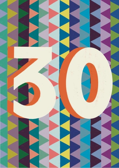 Modern Birthday Card - 30th - Modern Geometric Pattern created by Isabel Canvas