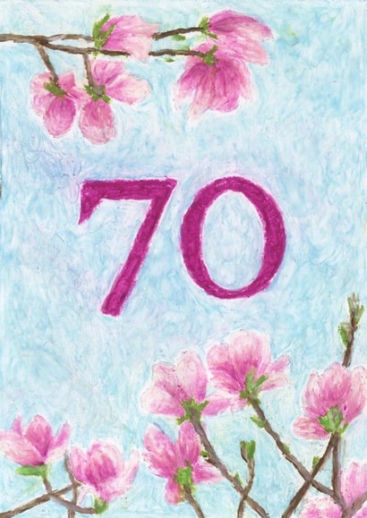 Pretty Birthday Card - 70th - Floral - For Her created by Martina Scott
