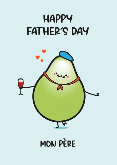 Cute Father's Day Card - Pear Pun - Mon Père created by Twisted Haggis