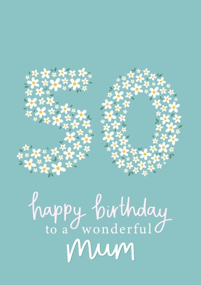 Pretty Birthday Card - For a Wonderful Mum - 50th created by Fliss Muir
