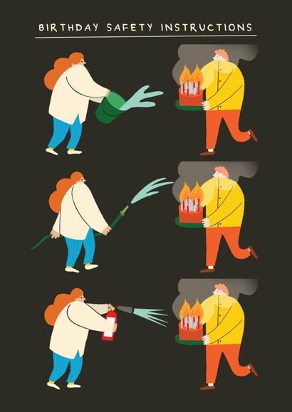 Funny Birthday Card - Safety Instructions created by AbiGoLucky