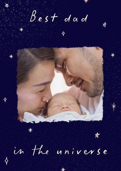 Cute Fathers Day Photo Card - Best Dad In The Universe created by Lisa Wardle