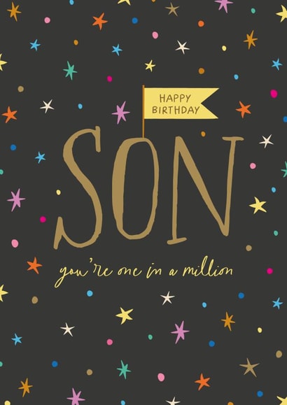 Cute Birthday Card - For Son - For A One in a Million created by The Pattern Press