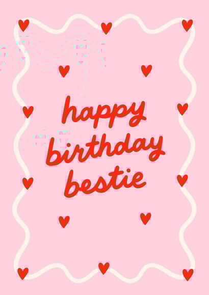 Happy Birthday Bestie - Cute Birthday Card For Your Best Friend, BFF, Sister created by BW Illustrations