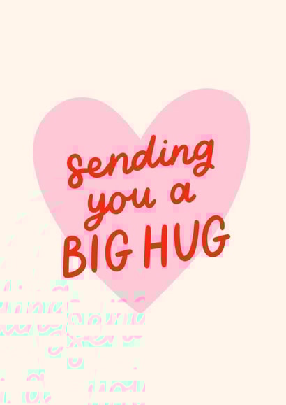 Cute Thinking Of You Card - Sending You A Big Hug created by BW Illustrations