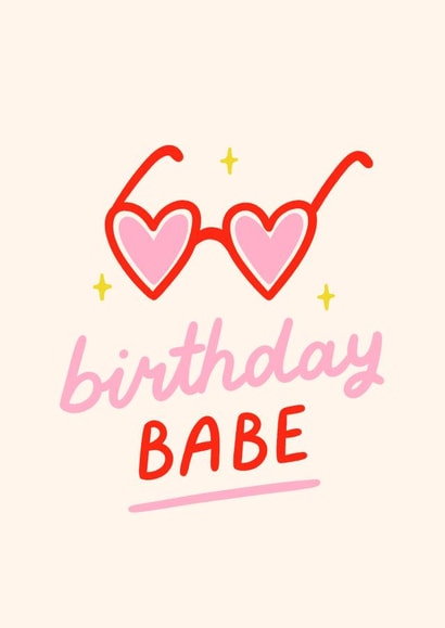 Cute Birthday Heart Sunnies for the Birthday Babe - Birthday Girl Card - Bestie created by BW Illustrations