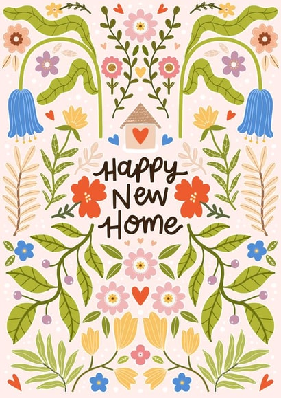 Pretty New Home Card - Floral Pattern created by Leaf Lane Studio