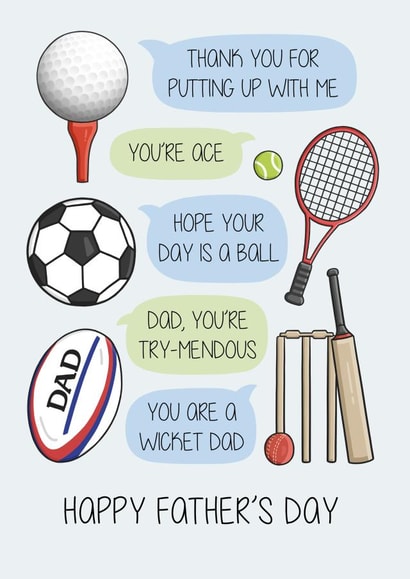 Funny Father's Day Card - Sports Puns created by Creaternet