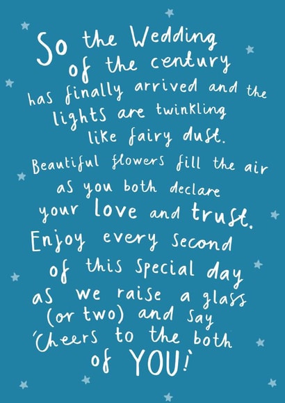 Heartfelt Wedding Card - Raise A Glass - Wedding Of The Centuary created by Pickled Prints