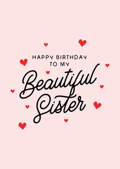 Cute Birthday Card - For Sister - Beautiful created by Puns and Needles