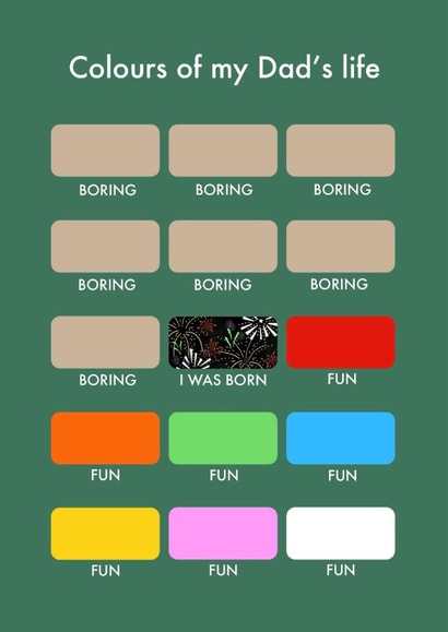 Funny Father's Day card - Colours Of Dads Life created by Pickled Prints