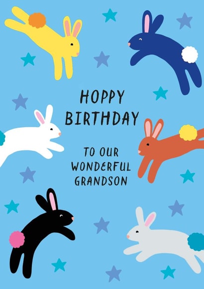 Cute Birthday Card - Bunny Pun - For Grandson created by Paper Heart Designs