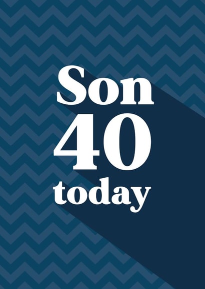 Classic Birthday Card - 40th - Son created by Quinton cards
