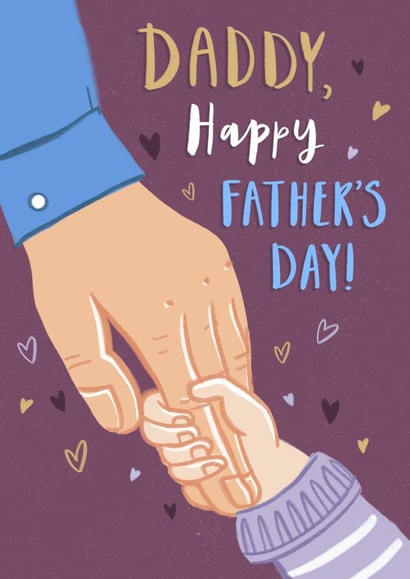 Heartfelt Father's Day Card - Holding Hands - Daddy created by Dalia Clark Design