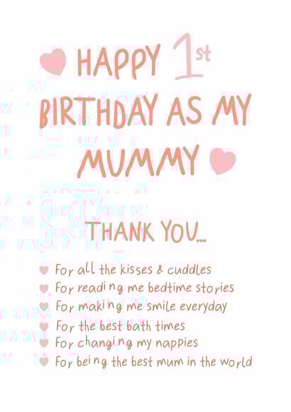 New Mum Card - From The Baby - First Birthday Mum - Best Mummy Birthday Card created by @hollielonglanddesigns