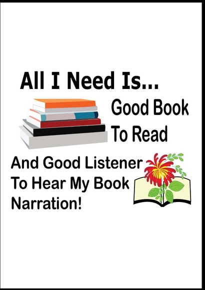 All I Need Good Book and Listener Reading Cute Birthday Card For Bookish Friend created by Nisha Prabhu