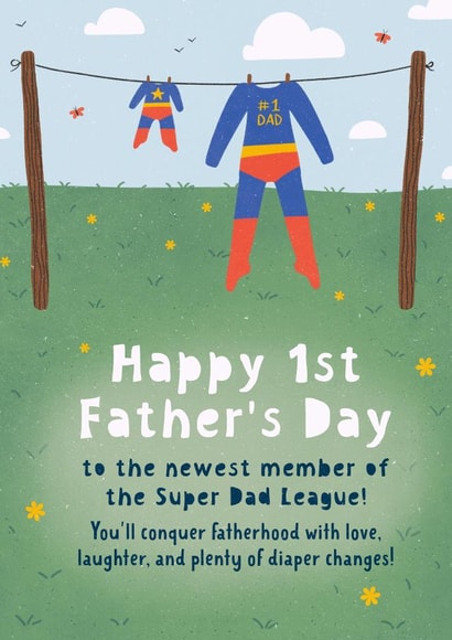 Cute Father's Day Card - 1st - Superhero Dad created by Tawn Moore