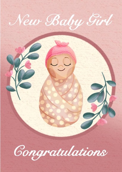 Cute New Baby Girl Card For New Parents - Congratulations created by Things By Bam
