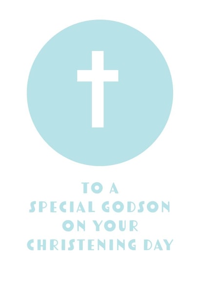 Simple Christening Card For Godson - Cross - Christening Day created by size3art