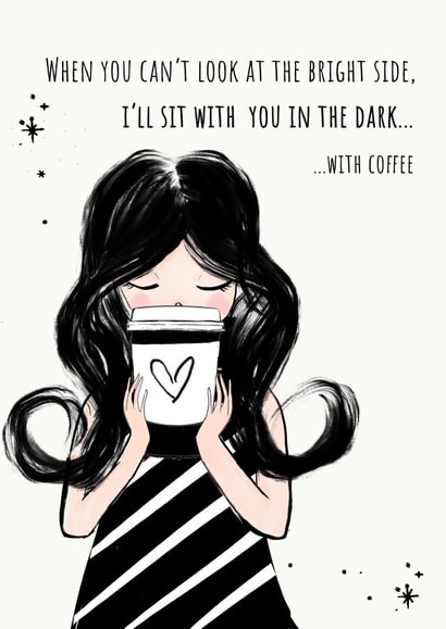 Cute Friendship Card - I'll Sit With You In the Dark created by Quill and Palette