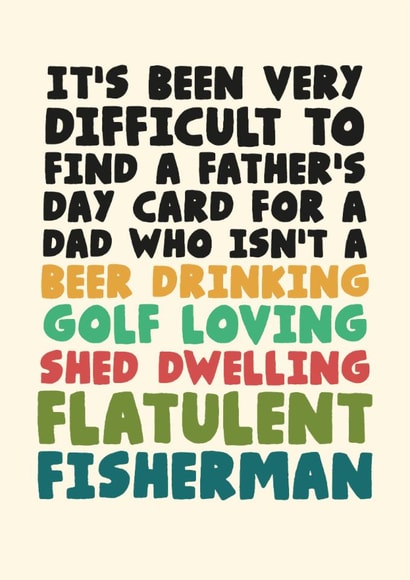 Funny Father's Day Card - Anti Stereotypical Dad created by Studio Doodles