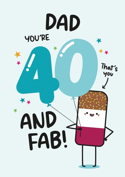 Cute Birthday Card - Dad - 40th created by Twisted Haggis