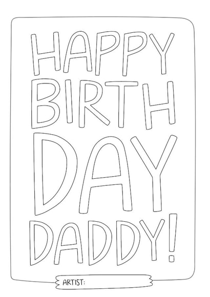 Colouring Birthday Card - Daddy created by Laurent Collective