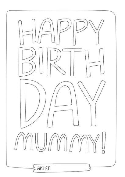Colouring Birthday Card - Mummy created by Laurent Collective