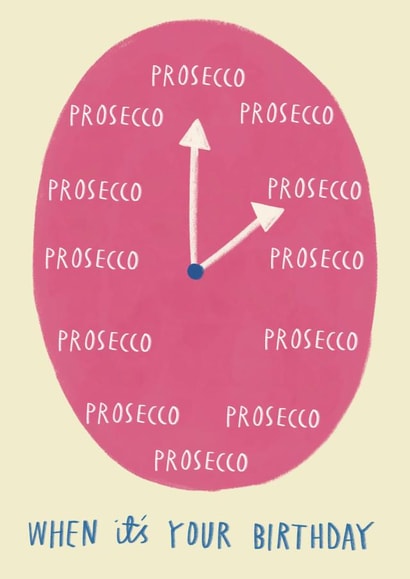 Funny Birthday Card - Prosecco Lovers - Time For Prosecco created by Alice Mole Illustration