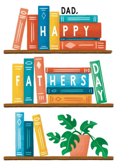 Bookshelf Fathers Day Card - For Dad created by Sophie Kent Illustration