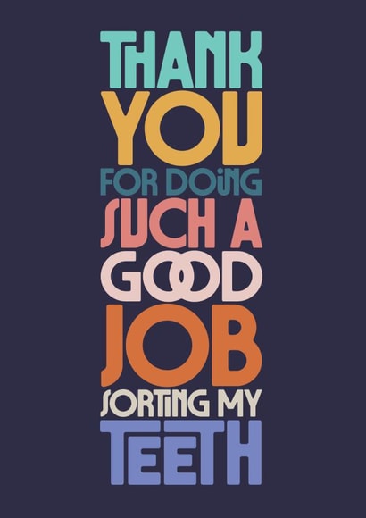 Classic Thank You Card - For Sorting Teeth - Dentist or Orthodontist created by Rebecca Prinn